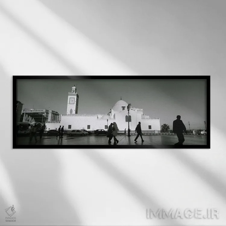 تابلو دکوراتیو Jamaa-El-Jedid, Algiers, Algeria,خودروهای پارک شده در م… اثر پانورامیک ایمجز - نمای قابدار مشکی