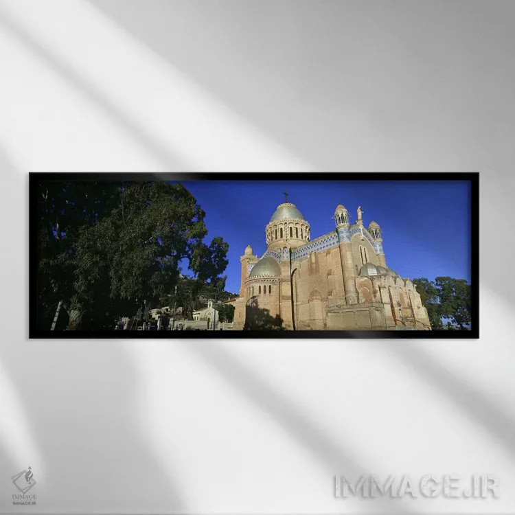تابلو دکوراتیو Notre Dame D'Afrique, Algiers, Algeria,نمای زاویه پایین… اثر پانورامیک ایمجز - نمای قابدار مشکی