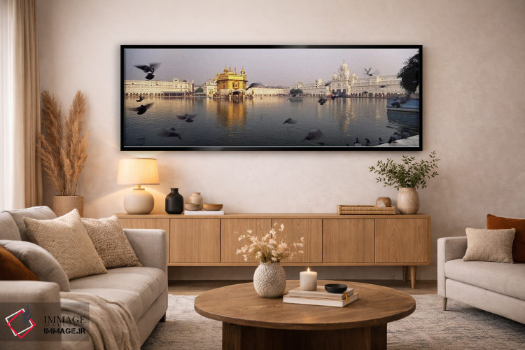 تابلو دکوراتیو Golden Temple, Amritsar, Punjab, India,انعکاس معبد در د… اثر پانورامیک ایمجز - D5B