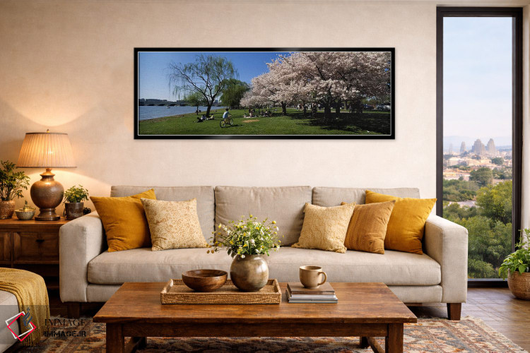 تابلو دکوراتیو Cherry Blossom, Washington DC, USA,گروهی از مردم در باغ… اثر پانورامیک ایمجز - D6B