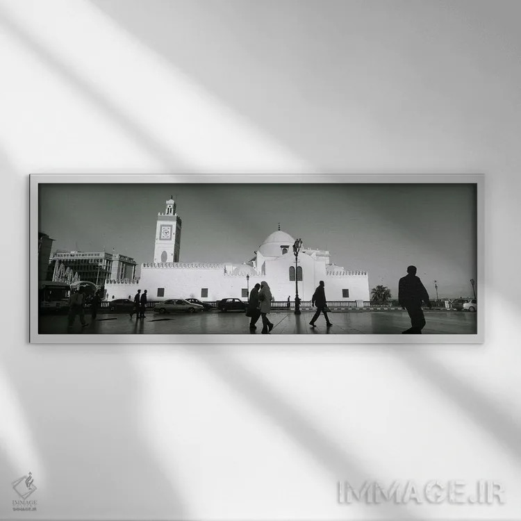 تابلو دکوراتیو Jamaa-El-Jedid, Algiers, Algeria,خودروهای پارک شده در م… اثر پانورامیک ایمجز - نمای قابدار سفید