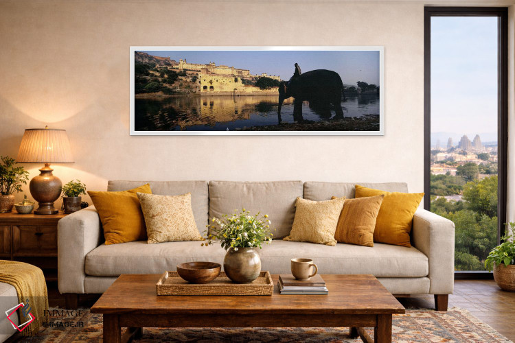 تابلو دکوراتیو Amber Fort, Jaipur, Rajasthan, India,نمای نیم رخ مردی ن… اثر پانورامیک ایمجز - D5W