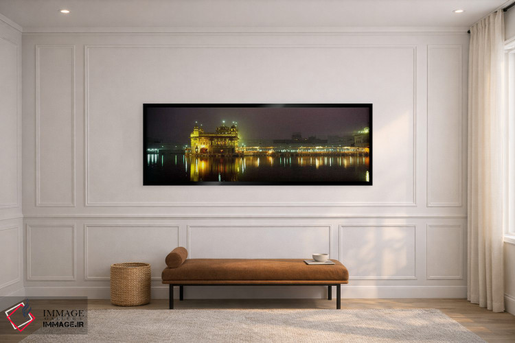 تابلو دکوراتیو Golden Temple, Amritsar, Punjab, India,معبد روشن در شب… اثر پانورامیک ایمجز - D3B