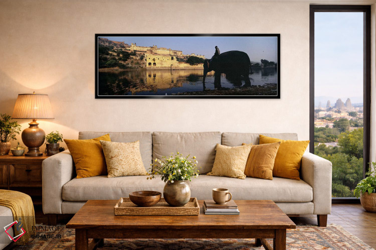 تابلو دکوراتیو Amber Fort, Jaipur, Rajasthan, India,نمای نیم رخ مردی ن… اثر پانورامیک ایمجز - D6B