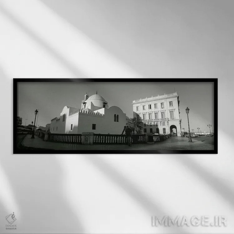 تابلو دکوراتیو Jamaa-El-Jedid, Algiers, Algeria,نمای زاویه پایین از مس… اثر پانورامیک ایمجز - نمای قابدار مشکی