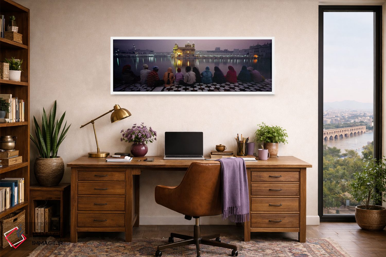 تابلو دکوراتیو Golden Temple, Amritsar, Punjab, India,گروهی از مردم در… اثر پانورامیک ایمجز - D1W