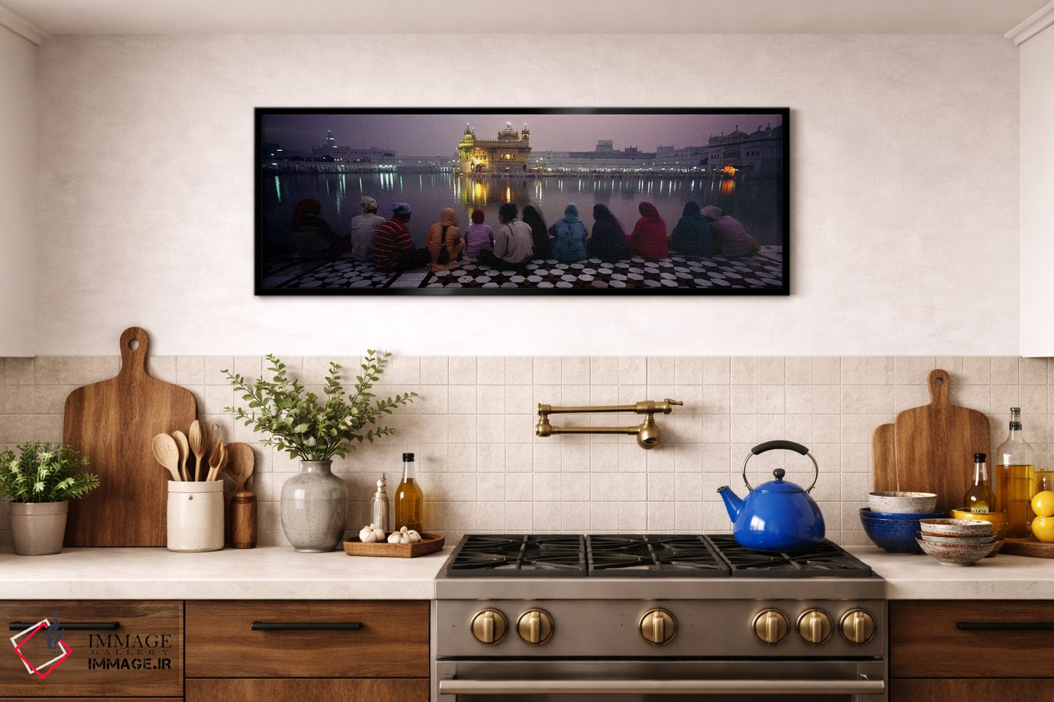 تابلو دکوراتیو Golden Temple, Amritsar, Punjab, India,گروهی از مردم در… اثر پانورامیک ایمجز - D2B