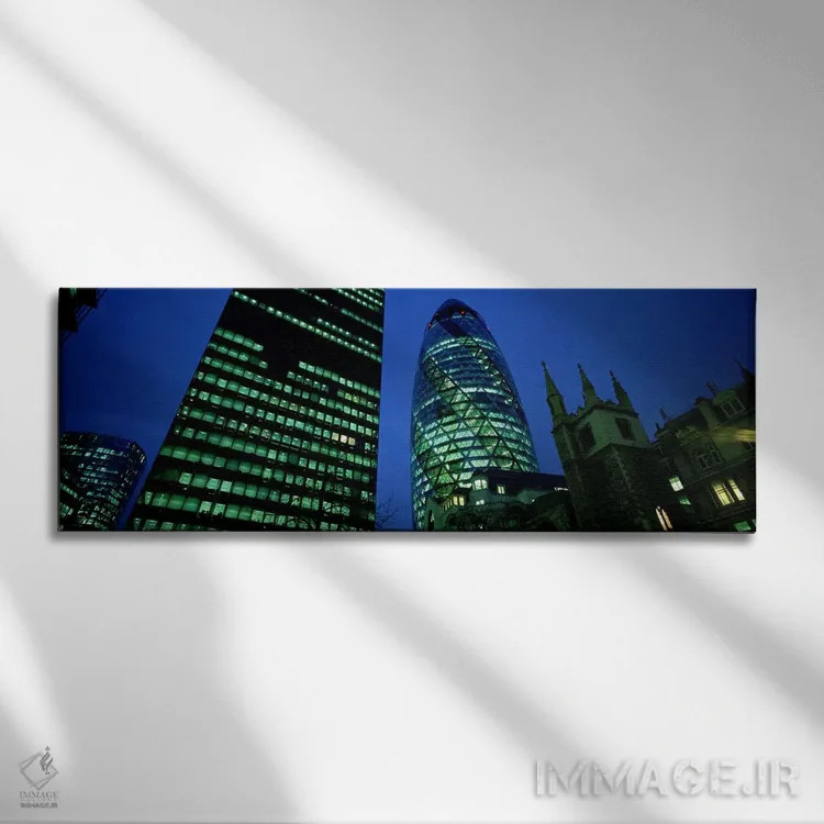 تابلو دکوراتیو London, England,نمای زاویه پایین از ساختمان ۳۰ سنت مری… اثر پانورامیک ایمجز - نمای روبهرو روی دیوار