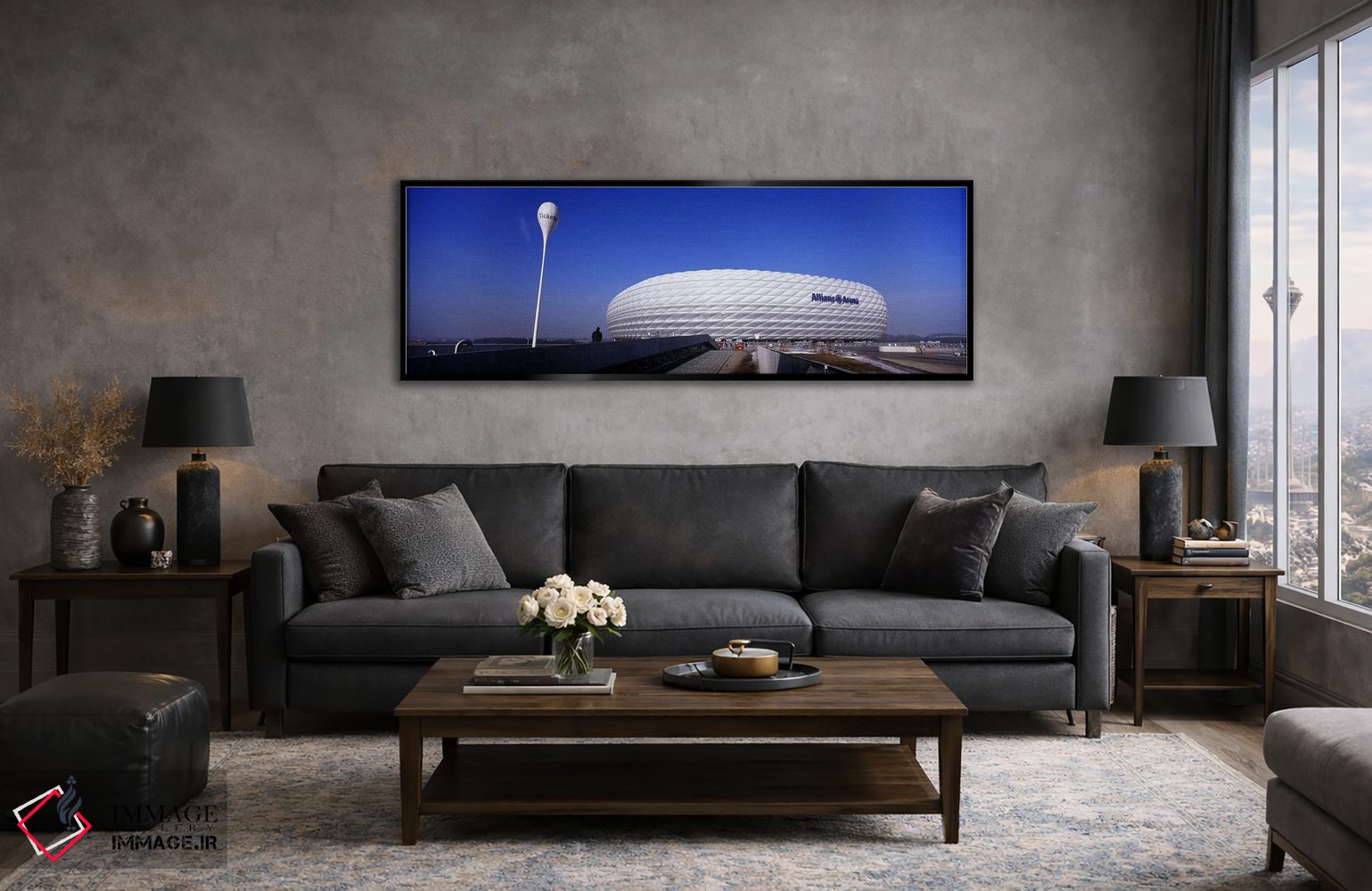 تابلو دکوراتیو Allianz Arena, Munich, Bavaria, Germany,استادیوم فوتبال… اثر پانورامیک ایمجز - D5B