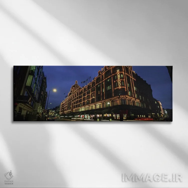 تابلو دکوراتیو Knightsbridge, London, England,فروشگاه هارودز در شب، نا… اثر پانورامیک ایمجز - نمای روبهرو روی دیوار