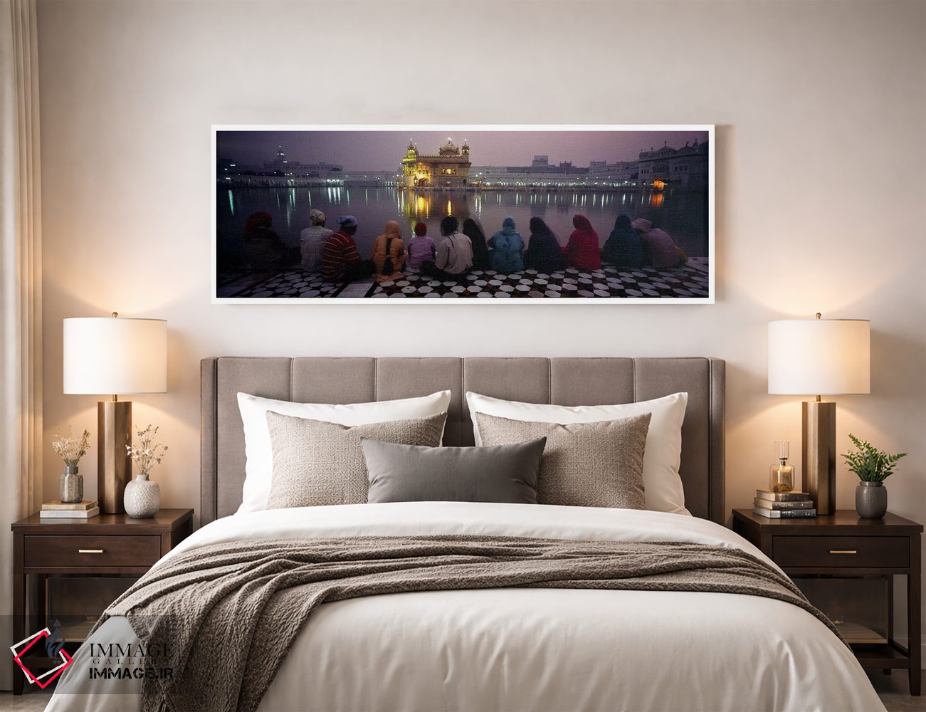 تابلو دکوراتیو Golden Temple, Amritsar, Punjab, India,گروهی از مردم در… اثر پانورامیک ایمجز - D3W