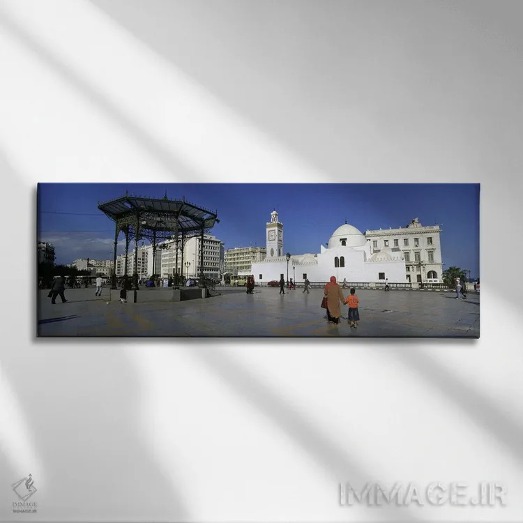 تابلو دکوراتیو Jamaa-El-Jedid, Algiers, Algeria,گردشگران در حال قدم زد… اثر پانورامیک ایمجز - نمای روبهرو روی دیوار
