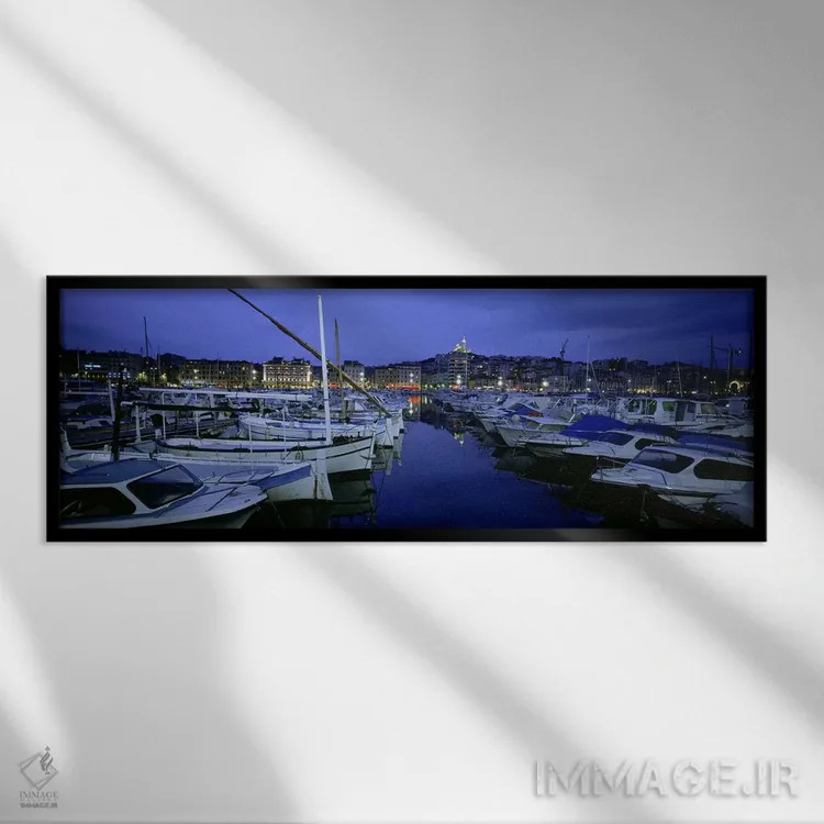 تابلو دکوراتیو Old Port, Marseille, Provence-Alpes-Cote d'Azur, France… اثر پانورامیک ایمجز - نمای قابدار مشکی