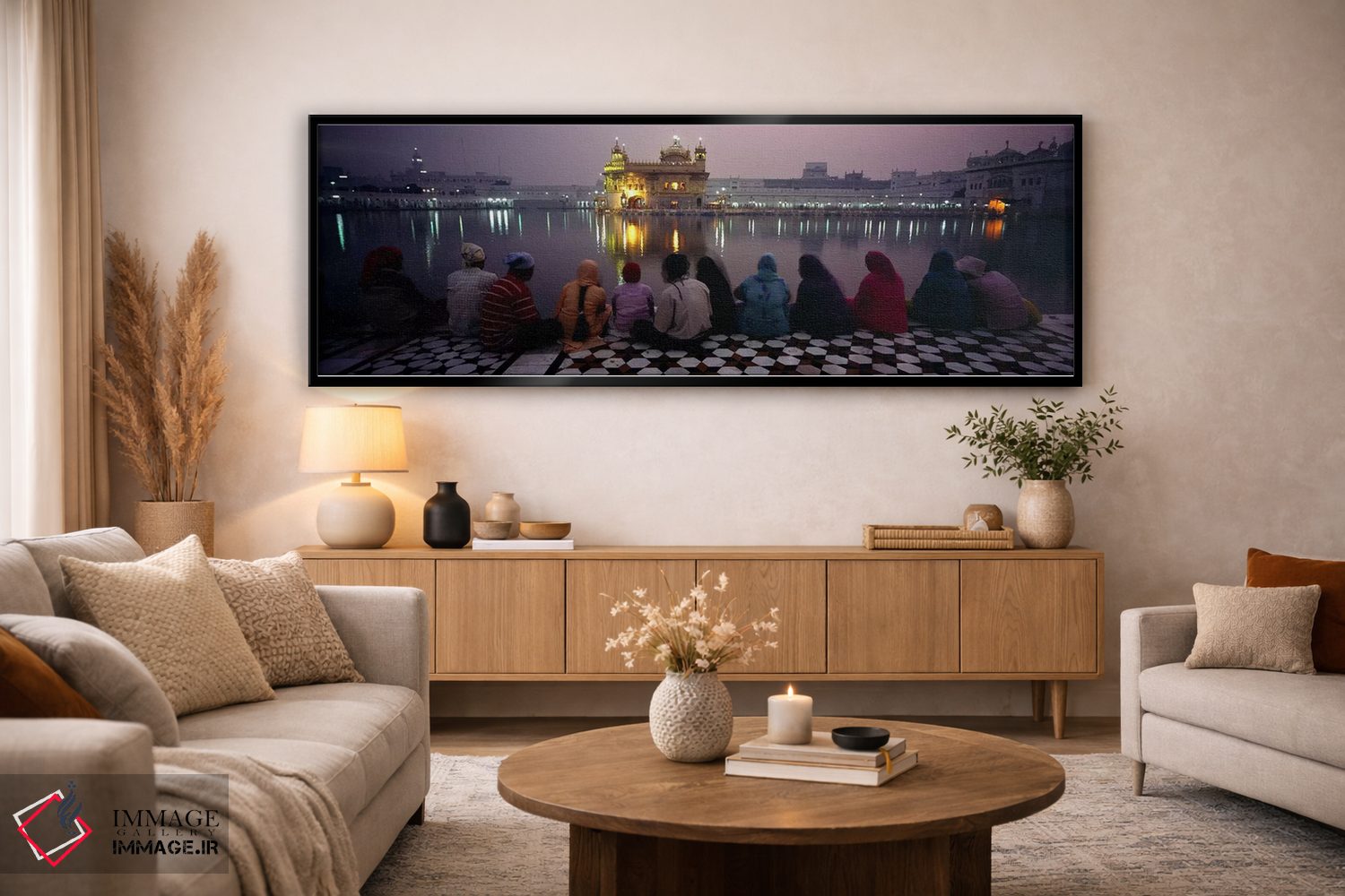 تابلو دکوراتیو Golden Temple, Amritsar, Punjab, India,گروهی از مردم در… اثر پانورامیک ایمجز - D5B