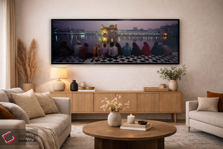 تابلو دکوراتیو Golden Temple, Amritsar, Punjab, India,گروهی از مردم در… اثر پانورامیک ایمجز - D5B