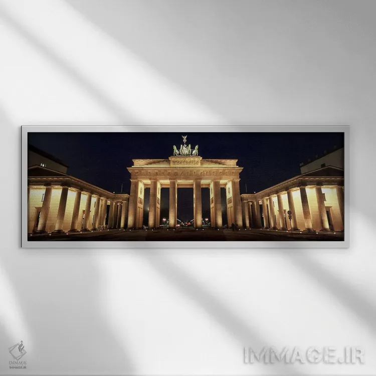 تابلو دکوراتیو Brandenburg Gate, Berlin, Germany,نمای پایین دروازه نور… اثر پانورامیک ایمجز - نمای قابدار سفید