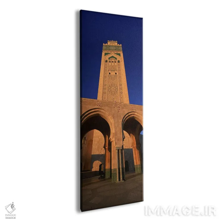 تابلو دکوراتیو Hassan II Mosque, Casablanca, Morocco,نمای پایین برج مس… اثر پانورامیک ایمجز - نمای پرسپکتیو محصول