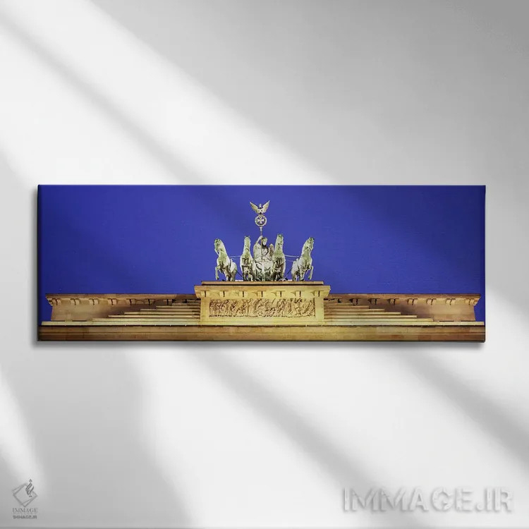 تابلو دکوراتیو Brandenburg Gate, Berlin, Germany,نمای بالای دروازه برا… اثر پانورامیک ایمجز - نمای روبهرو روی دیوار