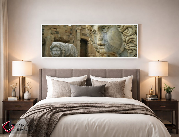 تابلو دکوراتیو Leptis Magna, Libya,نمای نزدیک از مجسمه ها در ساختمان م… اثر پانورامیک ایمجز - D3W