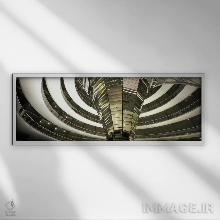 تابلو دکوراتیو Reichstag, Berlin, Germany,فضای داخلی گنبد و مخروط ساخت… اثر پانورامیک ایمجز - نمای قابدار سفید