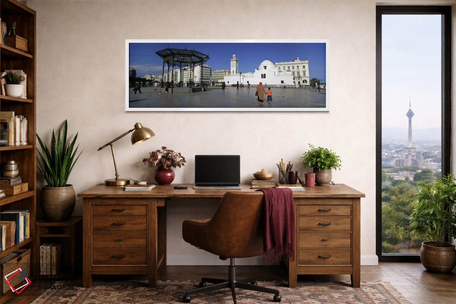 تابلو دکوراتیو Jamaa-El-Jedid, Algiers, Algeria,گردشگران در حال قدم زد… اثر پانورامیک ایمجز - D1W