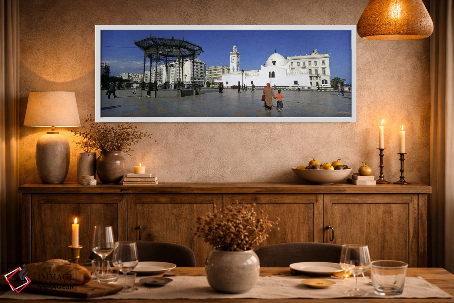 تابلو دکوراتیو Jamaa-El-Jedid, Algiers, Algeria,گردشگران در حال قدم زد… اثر پانورامیک ایمجز - D2W