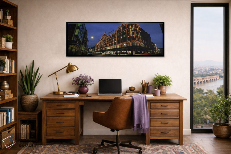 تابلو دکوراتیو Knightsbridge, London, England,فروشگاه هارودز در شب، نا… اثر پانورامیک ایمجز - D3B
