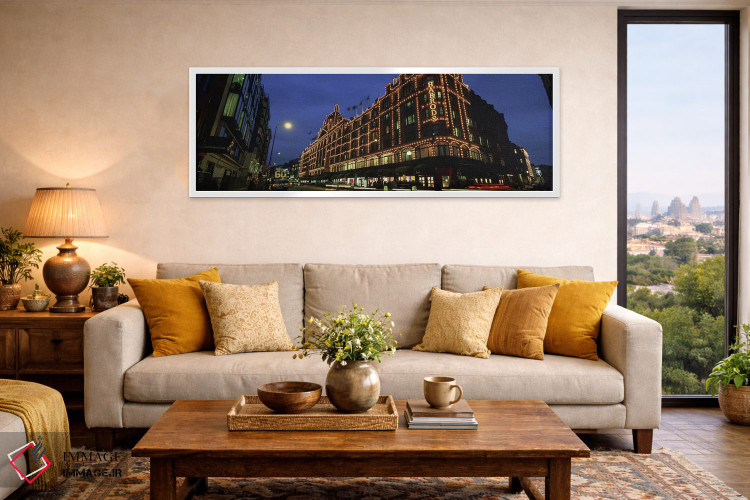 تابلو دکوراتیو Knightsbridge, London, England,فروشگاه هارودز در شب، نا… اثر پانورامیک ایمجز - D5W