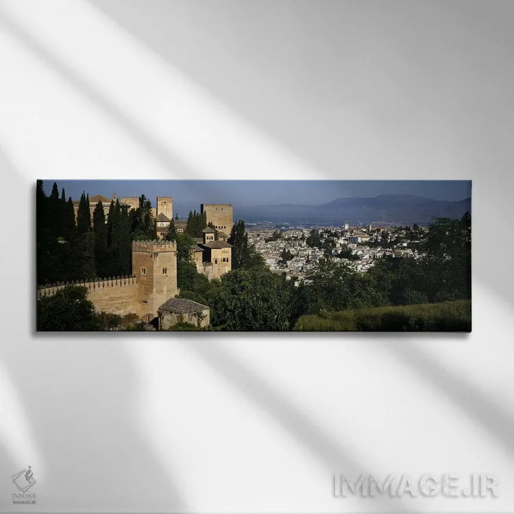 تابلو دکوراتیو Granada, Andalusia, Spain,نمای با زاویه بالا از محله ال… اثر پانورامیک ایمجز - نمای روبهرو روی دیوار