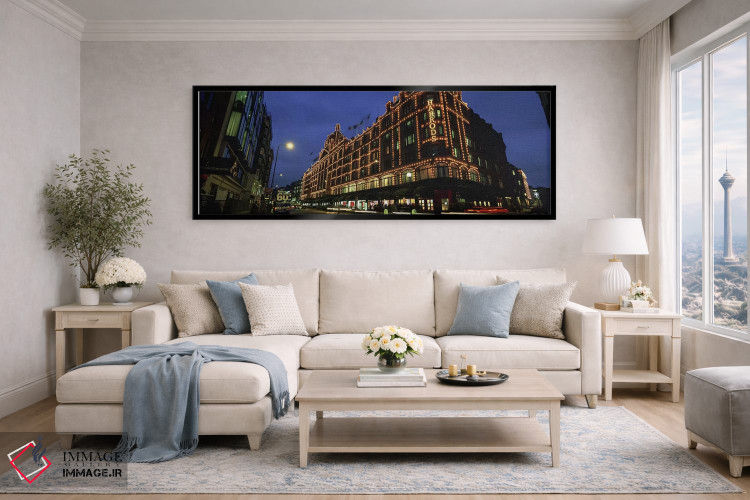 تابلو دکوراتیو Knightsbridge, London, England,فروشگاه هارودز در شب، نا… اثر پانورامیک ایمجز - D6B