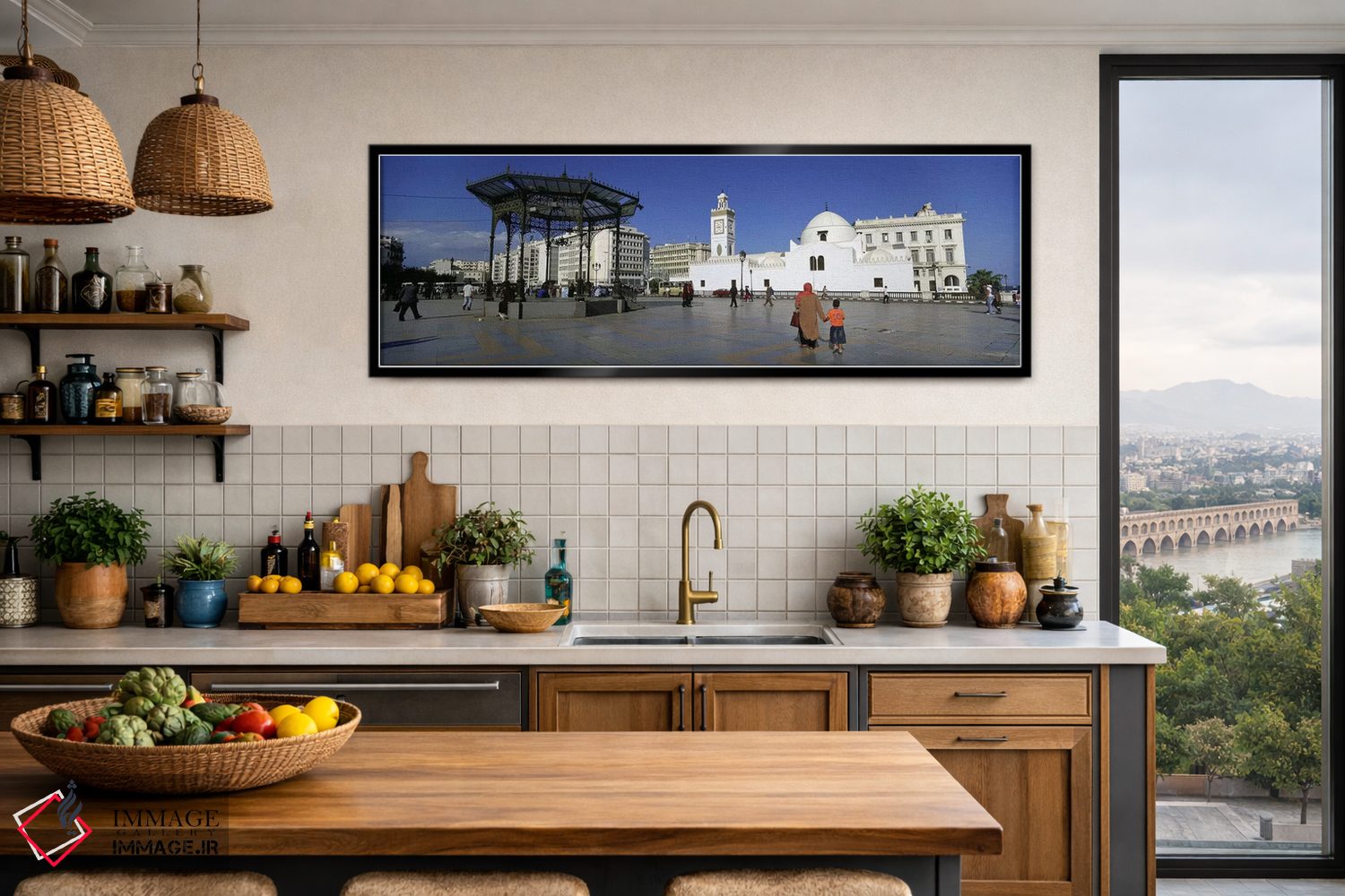 تابلو دکوراتیو Jamaa-El-Jedid, Algiers, Algeria,گردشگران در حال قدم زد… اثر پانورامیک ایمجز - D4B