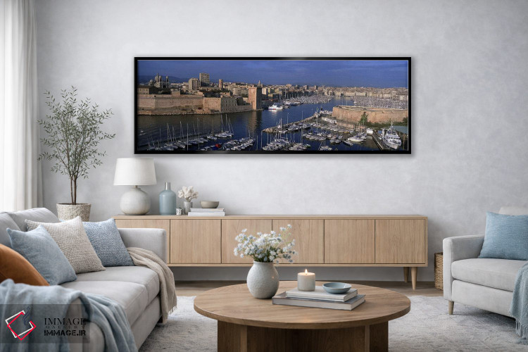 تابلو دکوراتیو Marseille, Provence-Alpes-Cote d'Azur, France,بندر قدیم… اثر پانورامیک ایمجز - D3B
