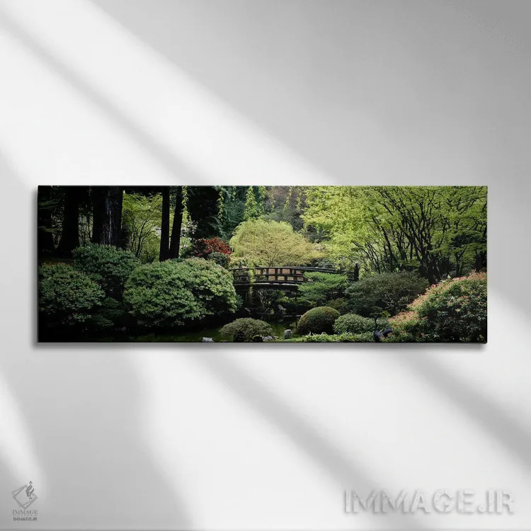 تابلو دکوراتیو Japanese Garden, Washington Park, Portland, Oregon,نمای… اثر پانورامیک ایمجز - نمای روبهرو روی دیوار