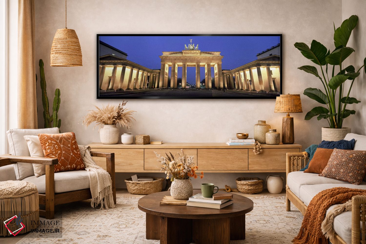 تابلو دکوراتیو Berlin, Germany,دروازه براندنبورگ نورپردازی شده، برلین… اثر پانورامیک ایمجز - D4B