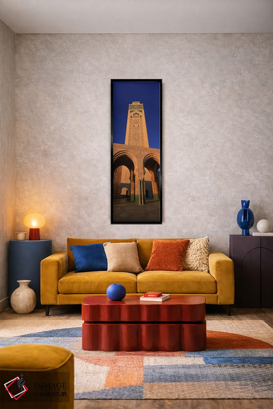 تابلو دکوراتیو Hassan II Mosque, Casablanca, Morocco,نمای پایین برج مس… اثر پانورامیک ایمجز - D1B