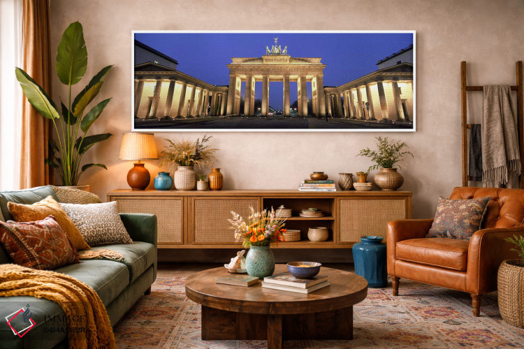 تابلو دکوراتیو Berlin, Germany,دروازه براندنبورگ نورپردازی شده، برلین… اثر پانورامیک ایمجز - D3W