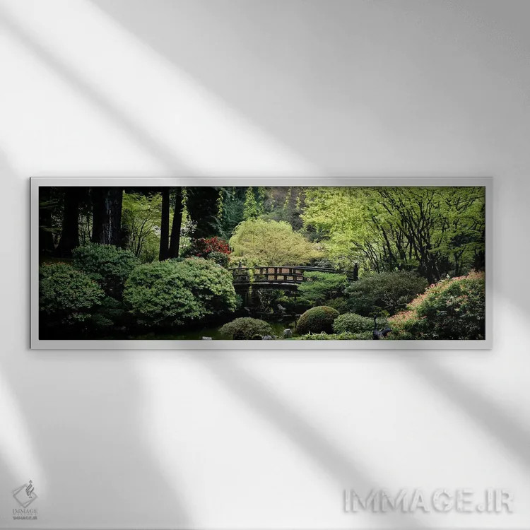 تابلو دکوراتیو Japanese Garden, Washington Park, Portland, Oregon,نمای… اثر پانورامیک ایمجز - نمای قابدار سفید