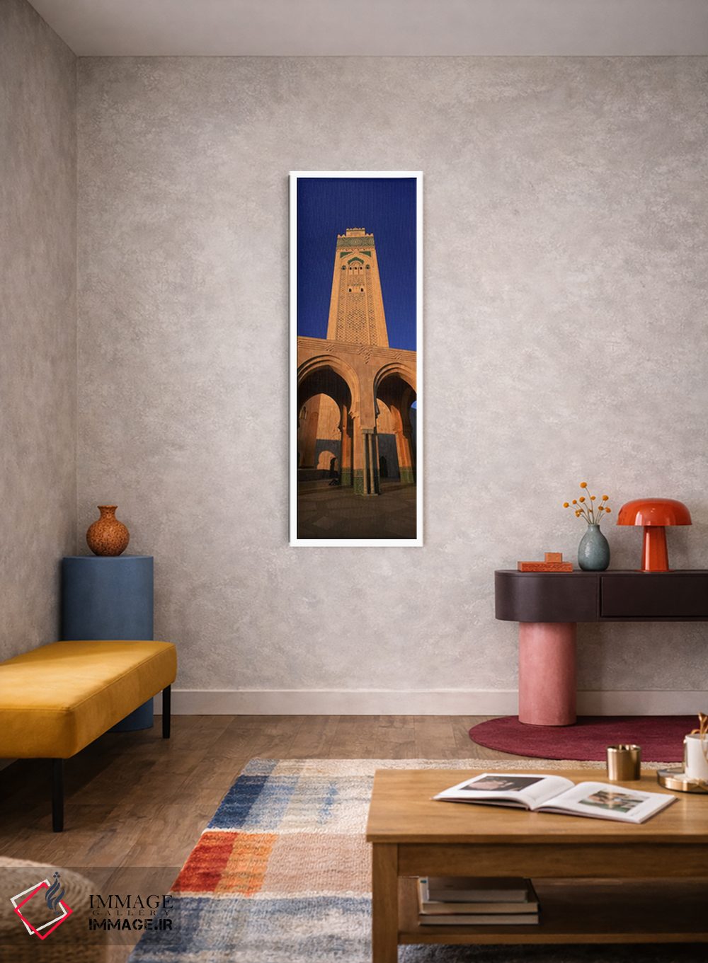 تابلو دکوراتیو Hassan II Mosque, Casablanca, Morocco,نمای پایین برج مس… اثر پانورامیک ایمجز - D3W