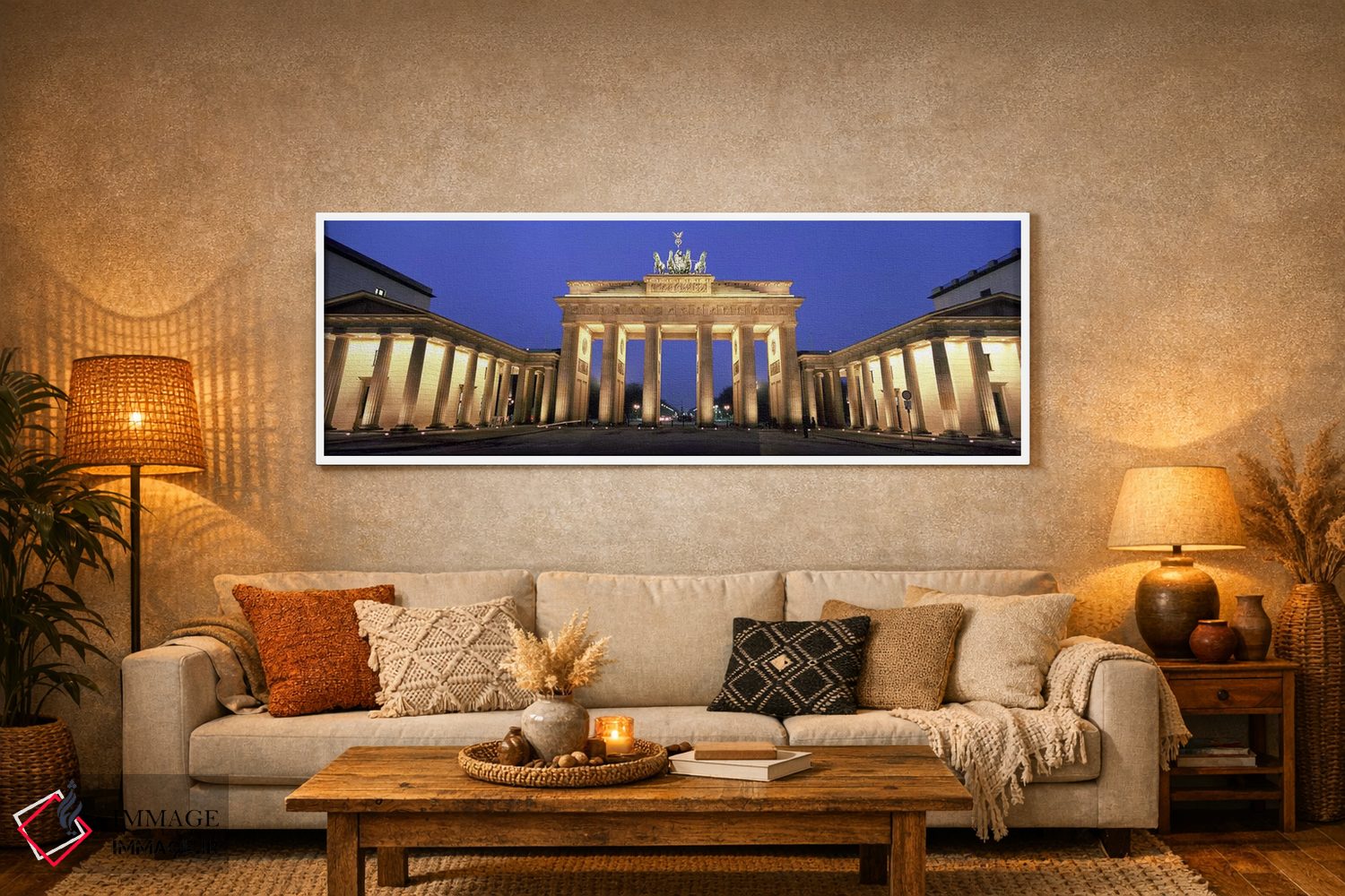تابلو دکوراتیو Berlin, Germany,دروازه براندنبورگ نورپردازی شده، برلین… اثر پانورامیک ایمجز - D5W