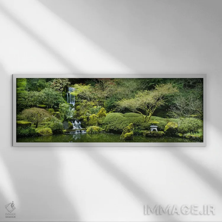 تابلو دکوراتیو Japanese Garden, Washington Park, Portland, Oregon, USA… اثر پانورامیک ایمجز - نمای قابدار سفید