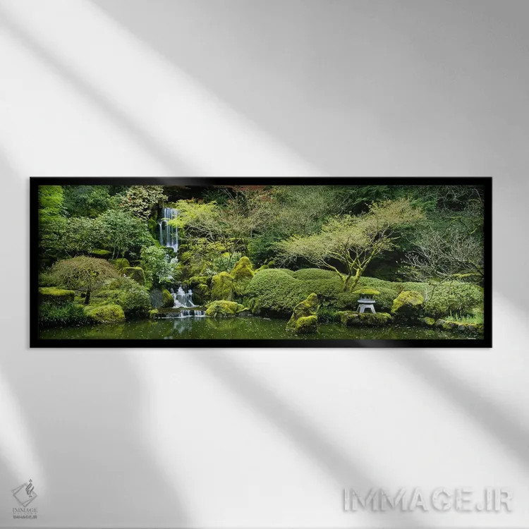 تابلو دکوراتیو Japanese Garden, Washington Park, Portland, Oregon, USA… اثر پانورامیک ایمجز - نمای قابدار مشکی