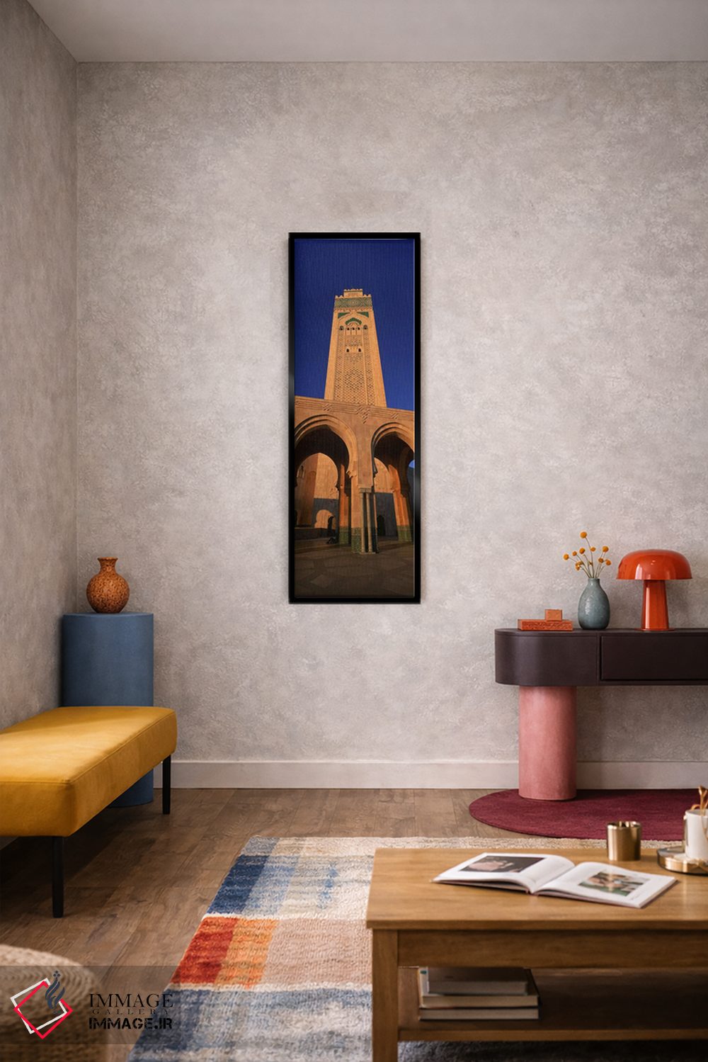 تابلو دکوراتیو Hassan II Mosque, Casablanca, Morocco,نمای پایین برج مس… اثر پانورامیک ایمجز - D5B