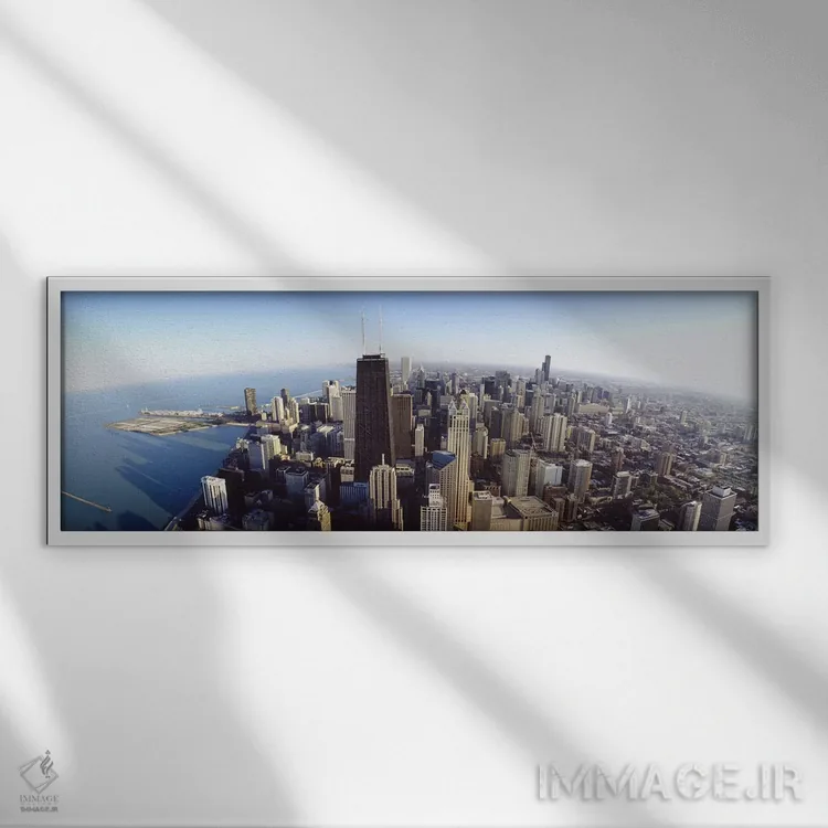 تابلو دکوراتیو Chicago, Illinois, USA #2,نمای هوایی از شهر، شیکاگو، ای… اثر پانورامیک ایمجز - نمای قابدار سفید