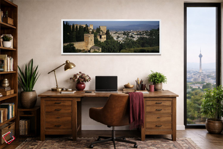 تابلو دکوراتیو Granada, Andalusia, Spain,نمای با زاویه بالا از محله ال… اثر پانورامیک ایمجز - D1W