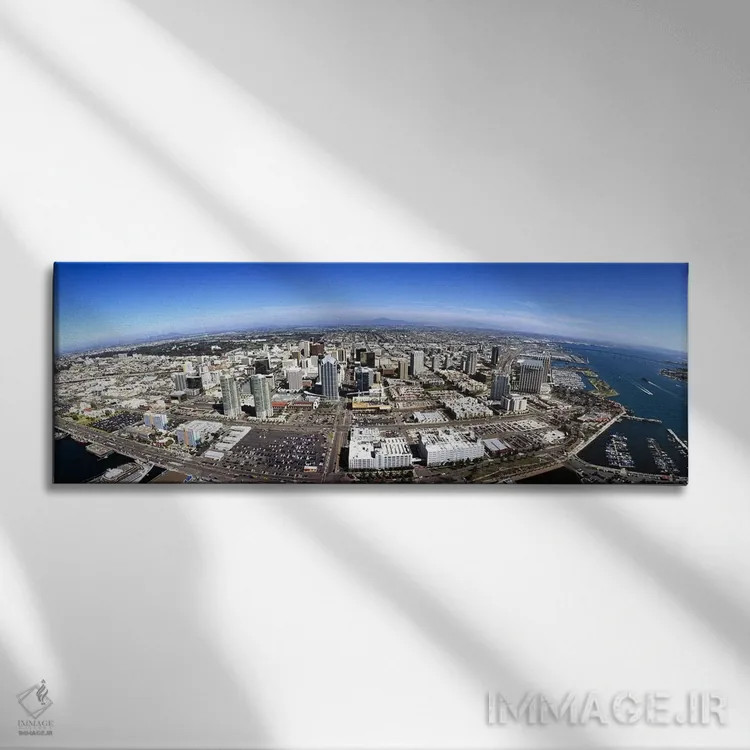 تابلو دکوراتیو San Diego, California, USA,نمای هوایی از شهر سن دیه گو… اثر پانورامیک ایمجز - نمای روبهرو روی دیوار