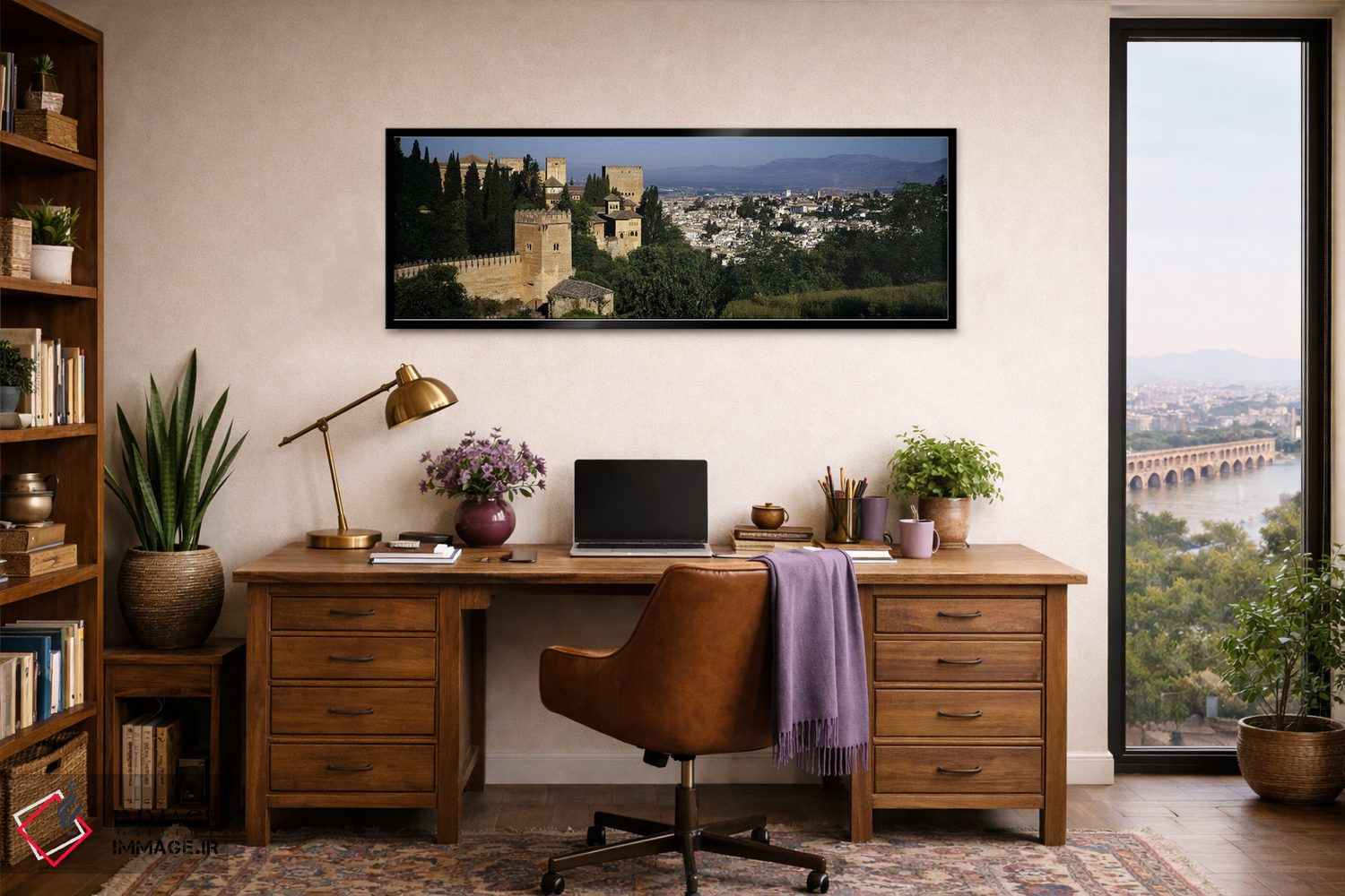 تابلو دکوراتیو Granada, Andalusia, Spain,نمای با زاویه بالا از محله ال… اثر پانورامیک ایمجز - D2B