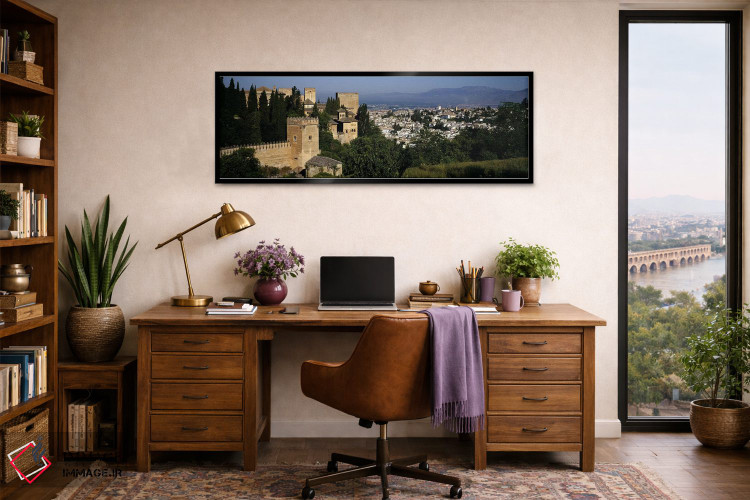 تابلو دکوراتیو Granada, Andalusia, Spain,نمای با زاویه بالا از محله ال… اثر پانورامیک ایمجز - D2B
