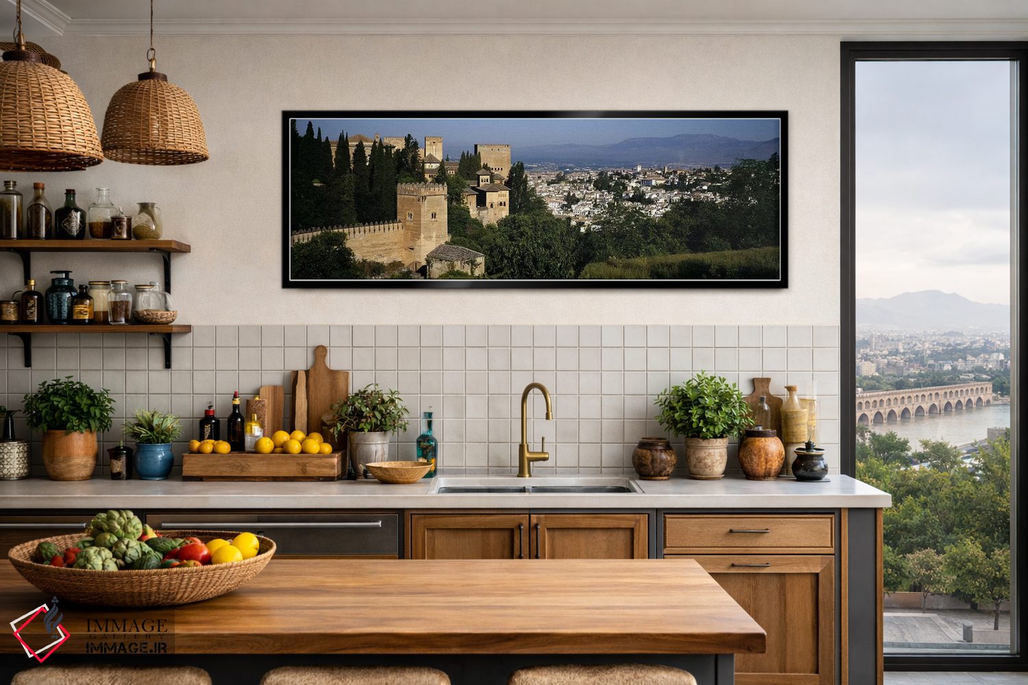 تابلو دکوراتیو Granada, Andalusia, Spain,نمای با زاویه بالا از محله ال… اثر پانورامیک ایمجز - D3B