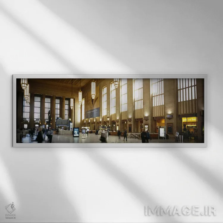 تابلو دکوراتیو Philadelphia, Pennsylvania, USA,گروهی از مردم در ایستگا… اثر پانورامیک ایمجز - نمای قابدار سفید
