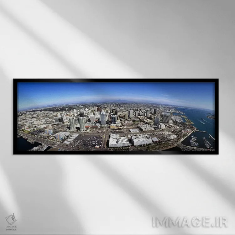 تابلو دکوراتیو San Diego, California, USA,نمای هوایی از شهر سن دیه گو… اثر پانورامیک ایمجز - نمای قابدار مشکی